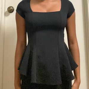 Black peplum top